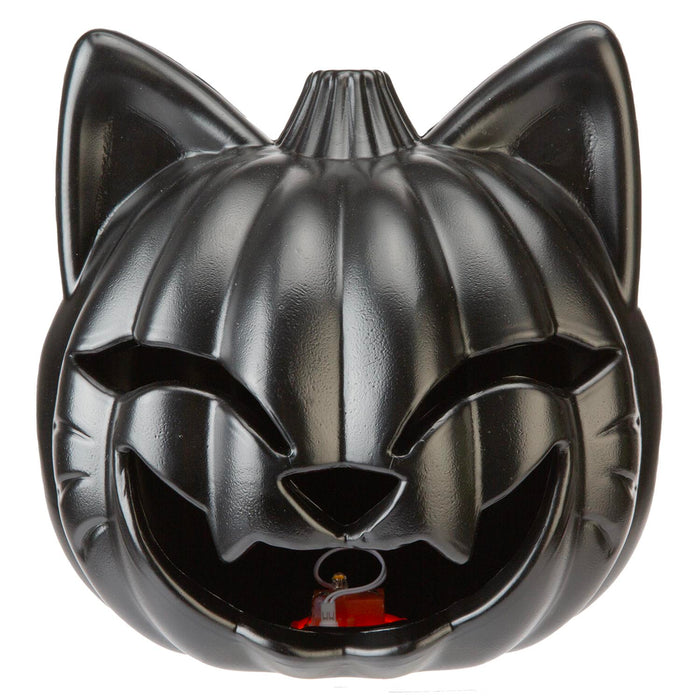 Halloween Black Cat Light Up Pumpkin | Party Accessories | Black