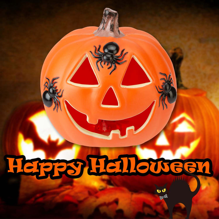 Halloween Light Up Spider Pumpkin | Party Accessories | Orange