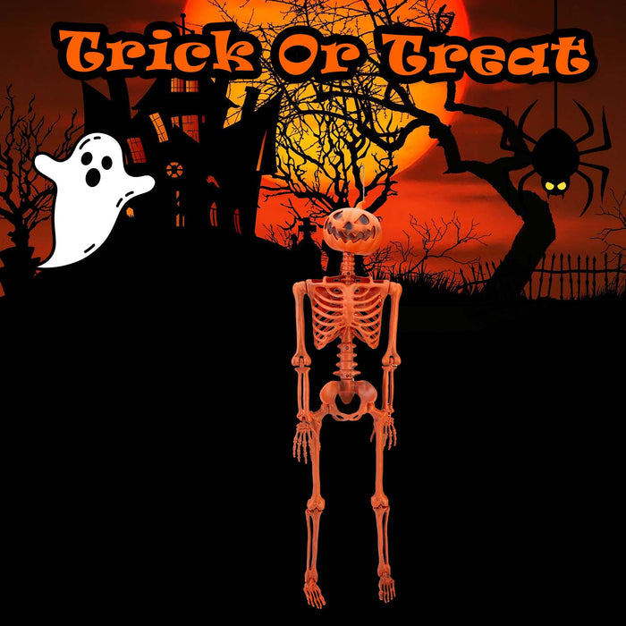 Halloween Hanging Pumpkin Skeleton | Party Accessories | Orange
