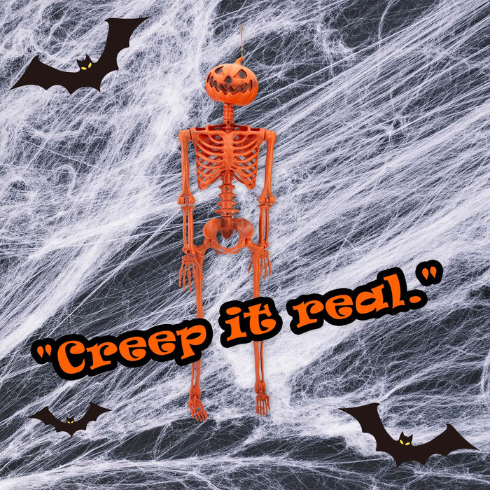 Halloween Hanging Pumpkin Skeleton | Party Accessories | Orange