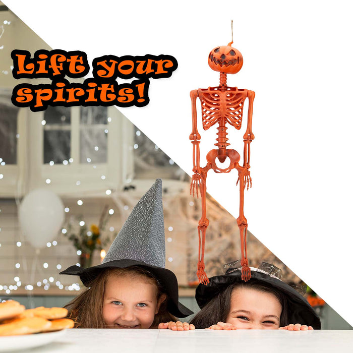 Halloween Hanging Pumpkin Skeleton | Party Accessories | Orange