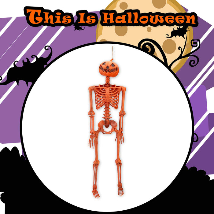 Halloween Hanging Pumpkin Skeleton | Party Accessories | Orange