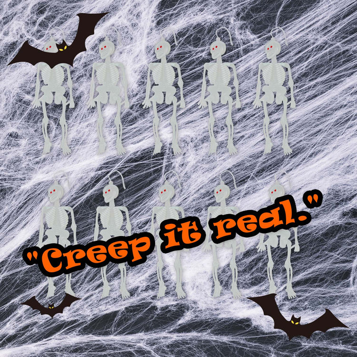 Halloween Glow Skeletons 10 Pack | Party Accessories | 10 Pack
