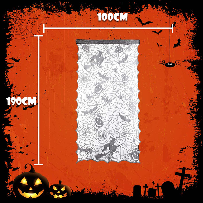 Halloween Witch & Pumpkin Door Curtain | Party Accessories | Grey