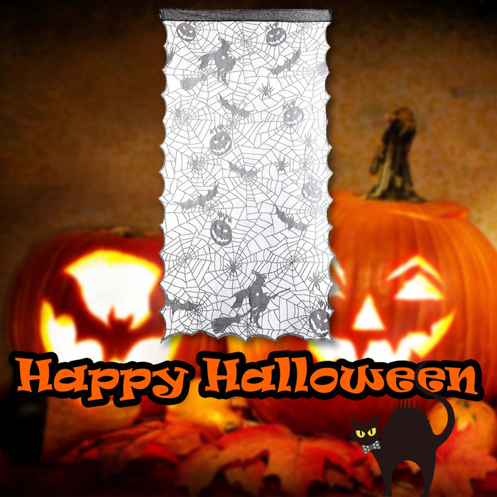 Halloween Witch & Pumpkin Door Curtain | Party Accessories | Grey