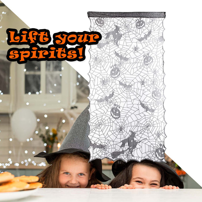 Halloween Witch & Pumpkin Door Curtain | Party Accessories | Grey
