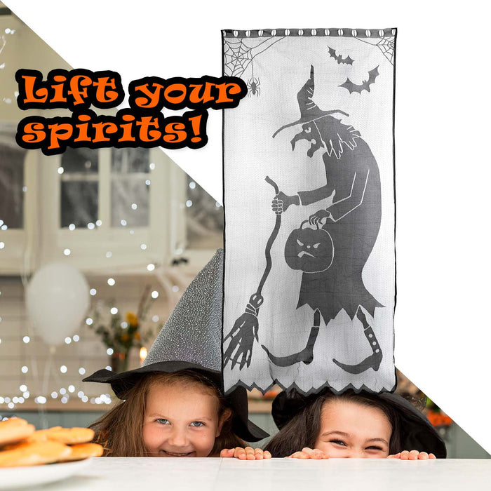 Halloween Wicked Witch Door Curtain | Party Accessories | Grey