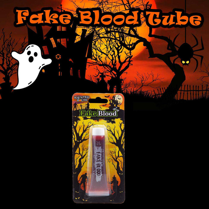 Fake Blood Tube Halloween Fancy Dress Accessory 19cm x 9cm Red X 1