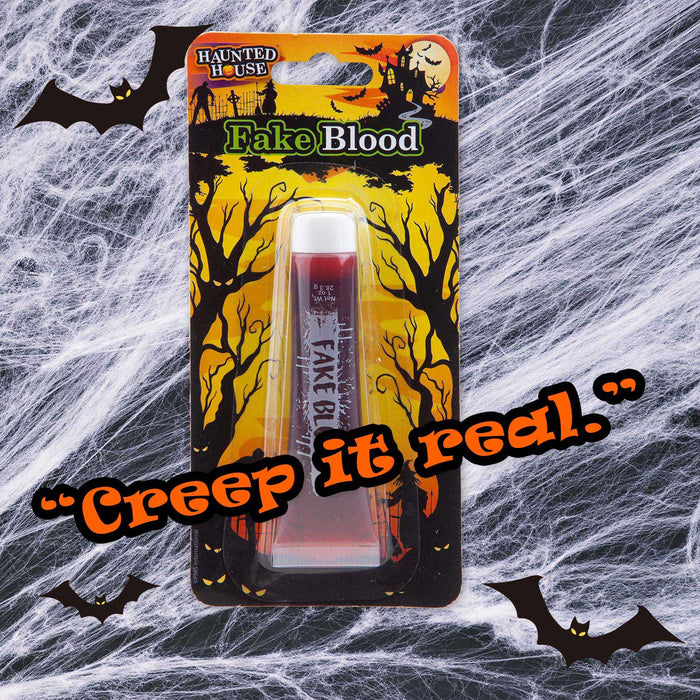 Fake Blood Tube Halloween Fancy Dress Accessory 19cm x 9cm Red X 1
