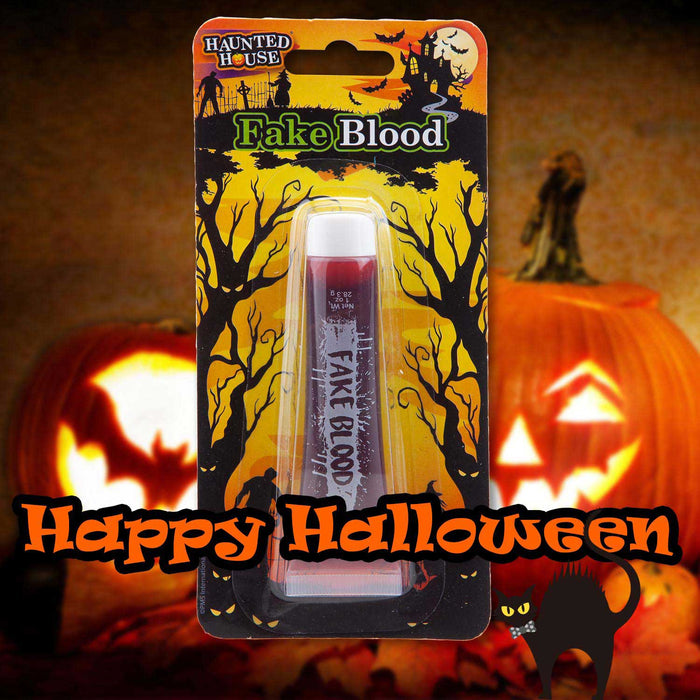 Fake Blood Tube Halloween Fancy Dress Accessory 19cm x 9cm Red X 1
