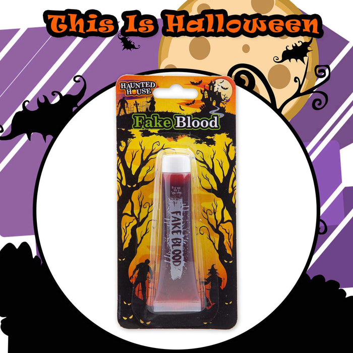 Fake Blood Tube Halloween Fancy Dress Accessory 19cm x 9cm Red X 1