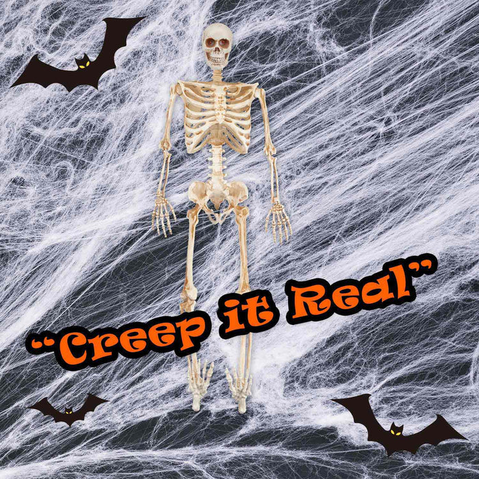 Halloween Skeleton Decoration  LED Eyes Trick or Treat Party 36 Inch