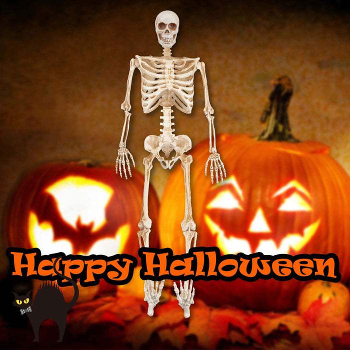 Halloween Skeleton Decoration  LED Eyes Trick or Treat Party 36 Inch