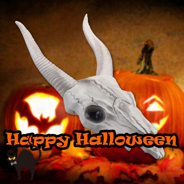 Halloween Goats Head Decoration with LED Eyes Trick or Treat Party