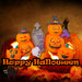 Halloween Inflatable Pumpkin Graveyard Decoration Trick or Treat 8ft MultiColour