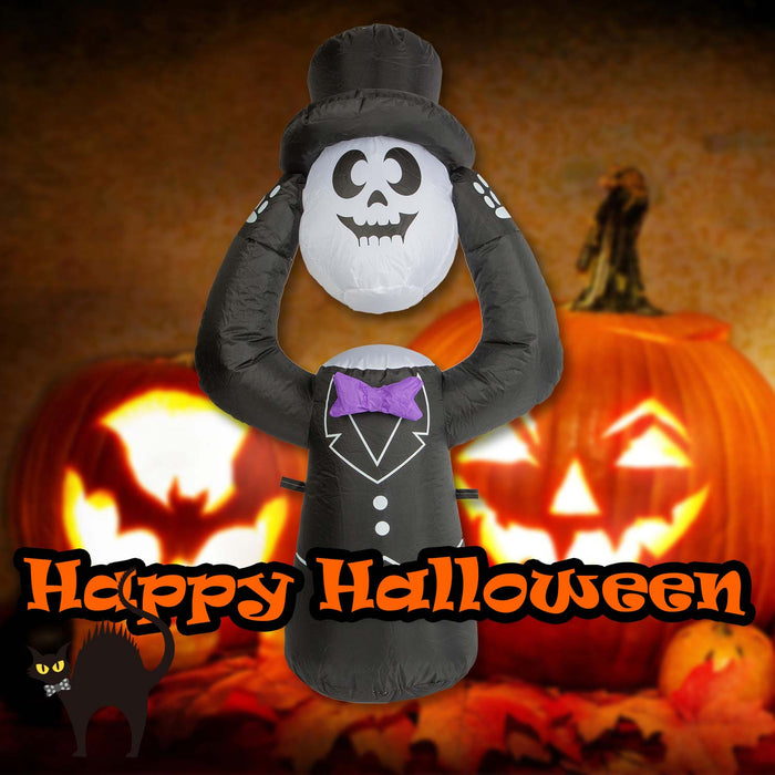 Halloween Inflatable Undertaker Ghost Decoration Trick or Treat Party 4ft Black