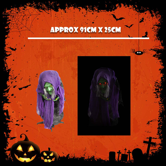 Halloween Animated Witch Decoration Halloween Party, Trick or Treat  Purple