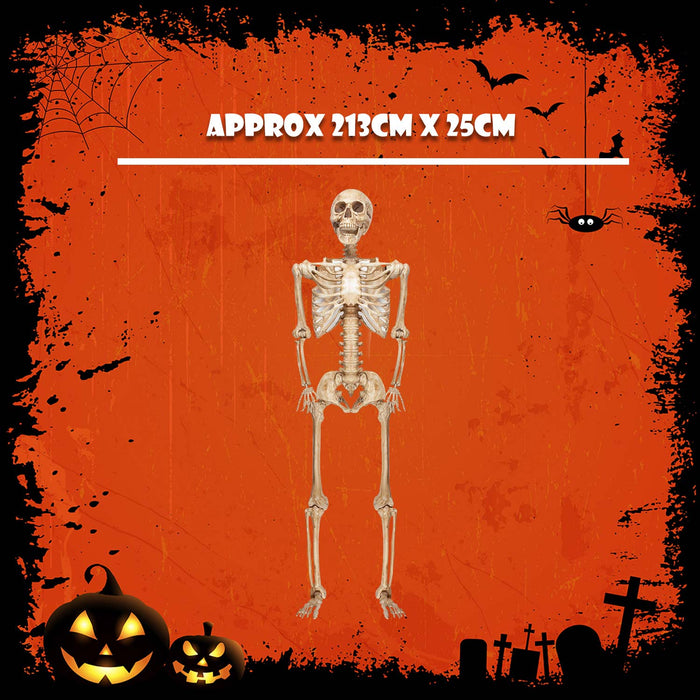Giant 7ft Halloween Skeleton Hanging Decoration Trick or Treat Party White