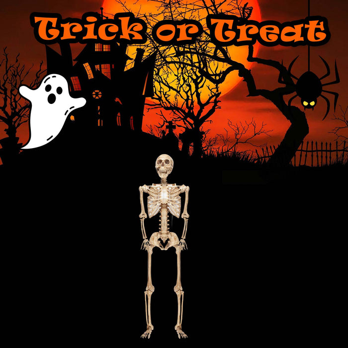 Giant 7ft Halloween Skeleton Hanging Decoration Trick or Treat Party White