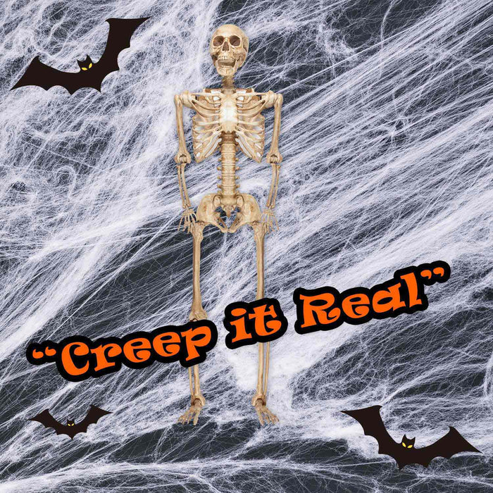 Giant 7ft Halloween Skeleton Hanging Decoration Trick or Treat Party White