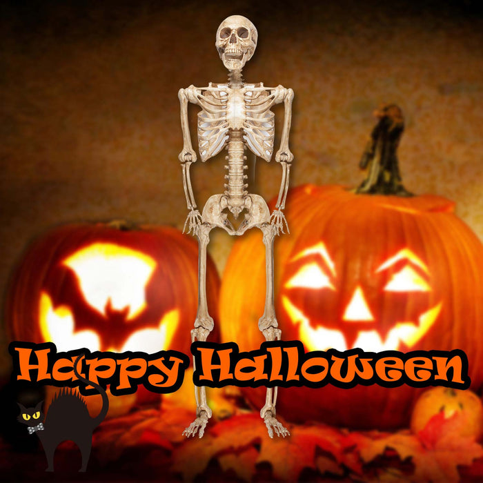 Giant 7ft Halloween Skeleton Hanging Decoration Trick or Treat Party White