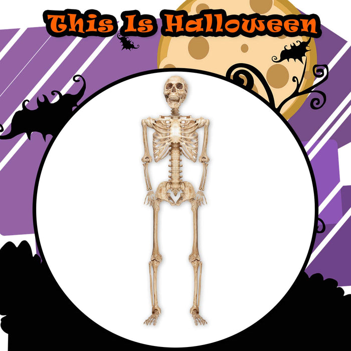 Giant 7ft Halloween Skeleton Hanging Decoration Trick or Treat Party White