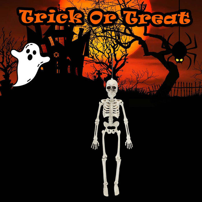 Halloween Hanging 40cm Skeleton Decoration | Party Accessories | White