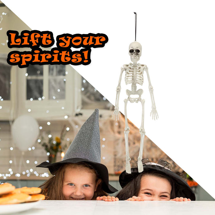 Halloween Hanging 40cm Skeleton Decoration | Party Accessories | White