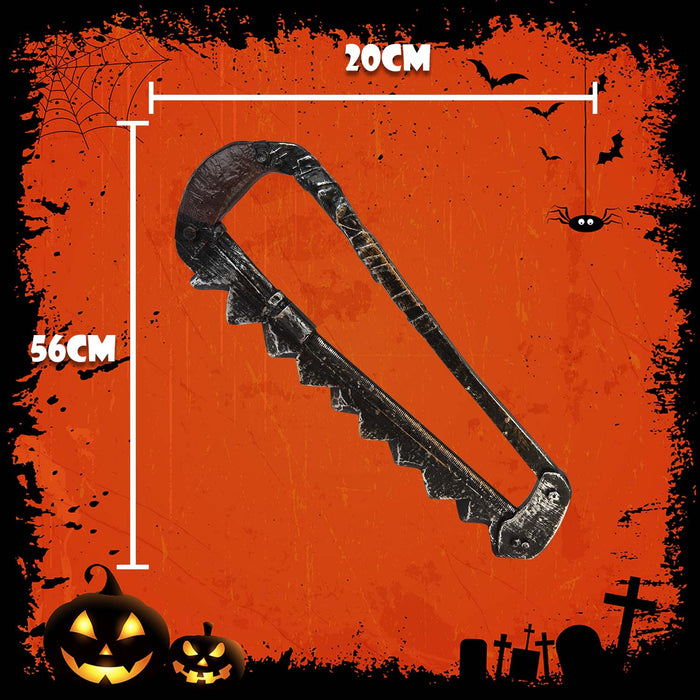 Halloween Giant Hacksaw Prop Decoration | Party Accessories | Grey