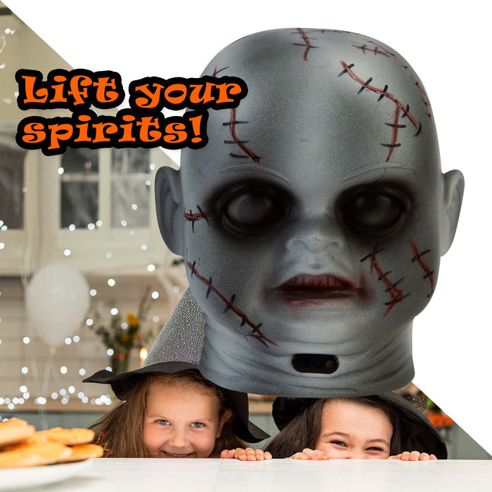 Halloween Scary Baby Head With Lights | Party Decoration | White