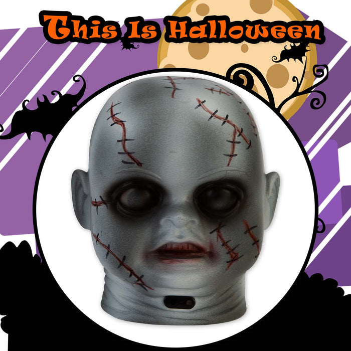 Halloween Scary Baby Head With Lights | Party Decoration | White