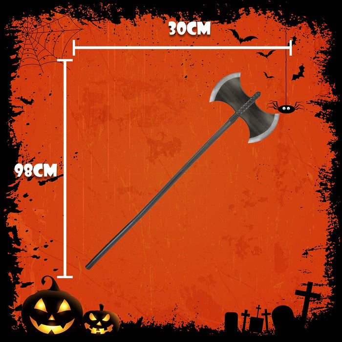 Halloween Double Headed Axe Prop | Party Accessories Decoration | Grey