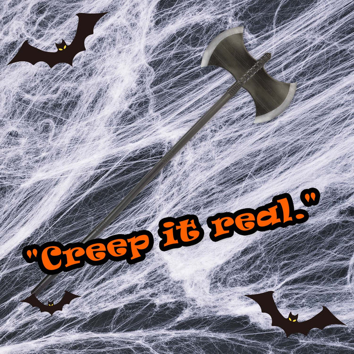 Halloween Double Headed Axe Prop | Party Accessories Decoration | Grey