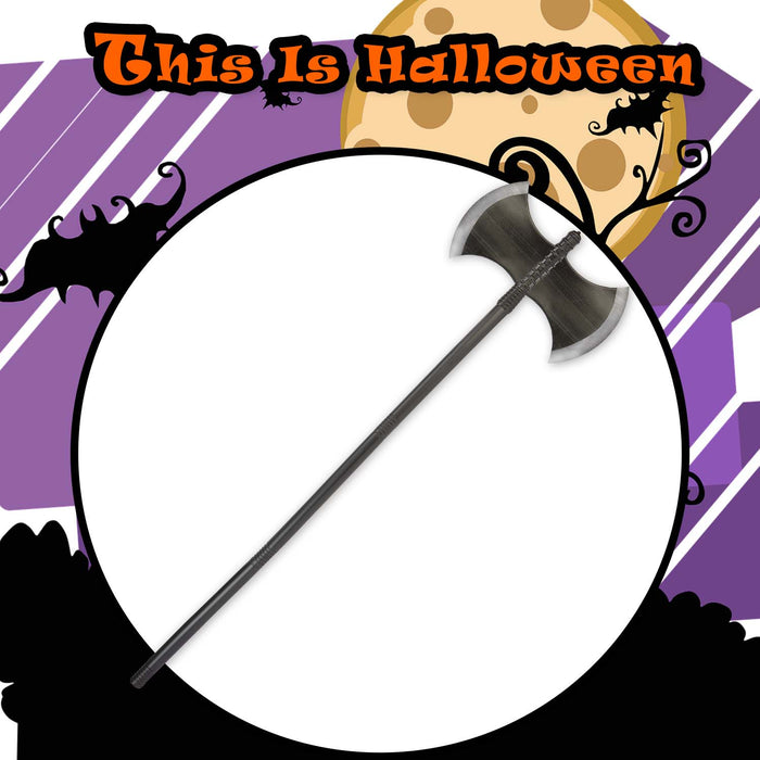 Halloween Double Headed Axe Prop | Party Accessories Decoration | Grey