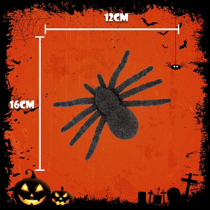 Halloween Furry 17cm Spider | Party Accessories Decoration | Black
