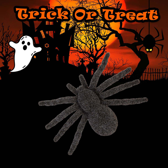 Halloween Furry 17cm Spider | Party Accessories Decoration | Black