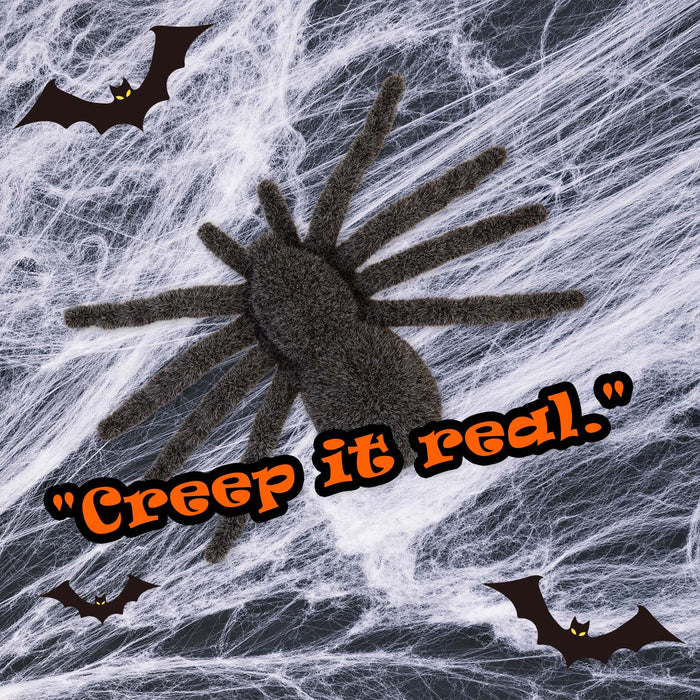 Halloween Furry 17cm Spider | Party Accessories Decoration | Black