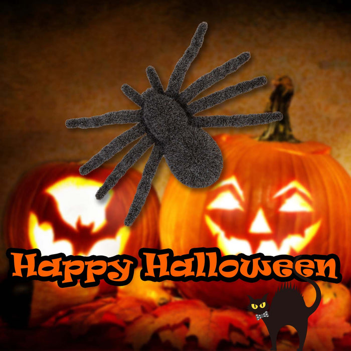 Halloween Furry 17cm Spider | Party Accessories Decoration | Black