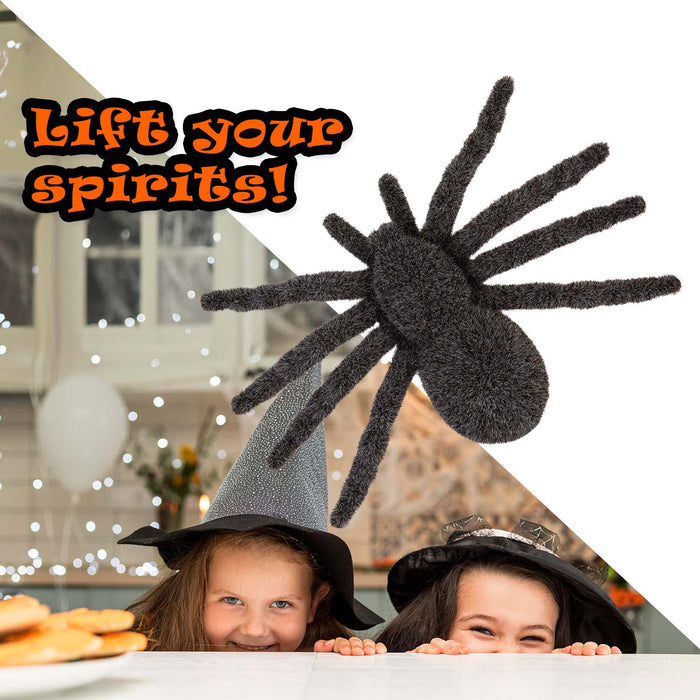 Halloween Furry 17cm Spider | Party Accessories Decoration | Black