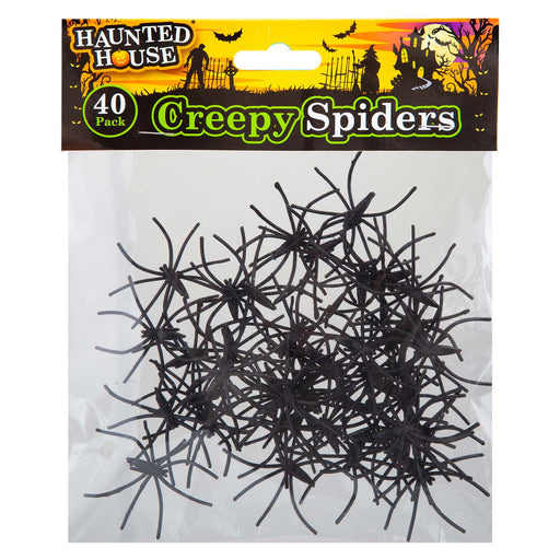 Halloween Spiders Decoration Trick or Treat Party Pack of 40 3. 5cm x3. 5cm Black