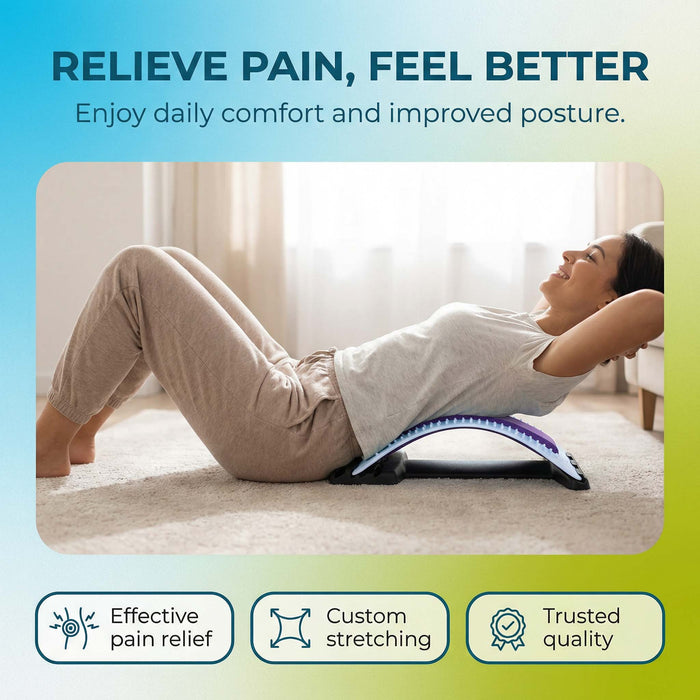 Back Stretcher /Posture Supporter Adjustable 38cm x 25cm White X 1
