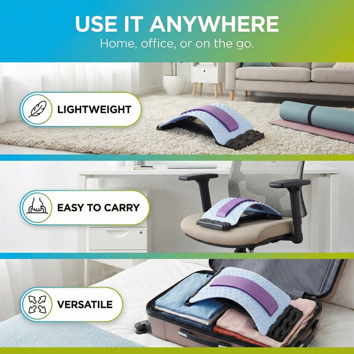 Back Stretcher /Posture Supporter Adjustable 38cm x 25cm White X 1