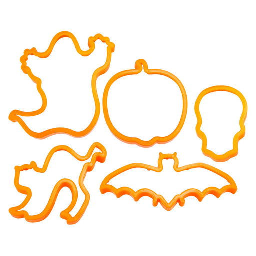 Halloween Cookie Cutters Set of 5 Spooky Designs Trick or Treat Party Orange