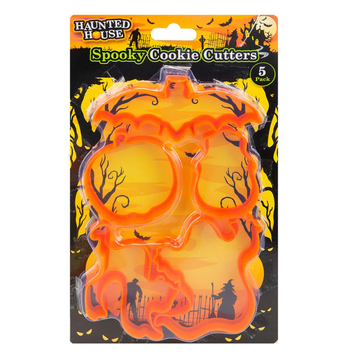 Halloween Cookie Cutters Set of 5 Spooky Designs Trick or Treat Party  Orange