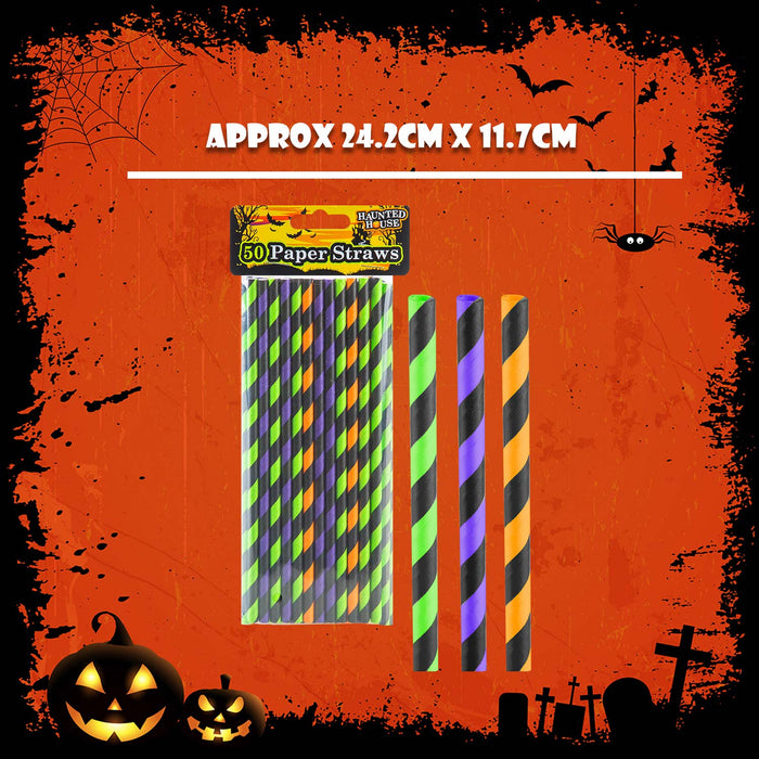 Halloween Paper Straws 50 Pack Trick or Treat Party of
