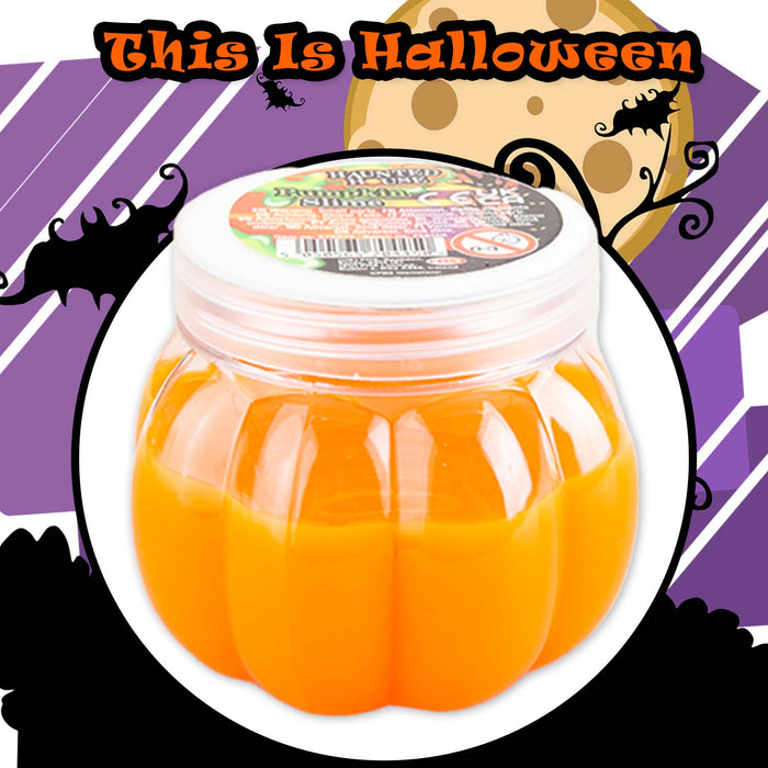 Halloween Pumpkin Slime Pot Halloween Party, Trick or Treat 75mm x 65mm Orange
