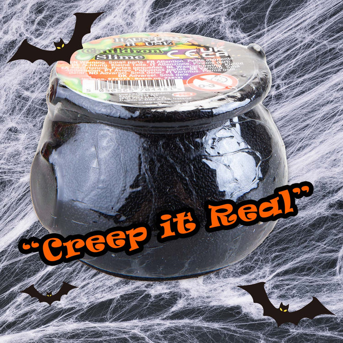 Halloween Cauldron Slime Pot Halloween Party, Trick or Treat 70mm x 54mm Black