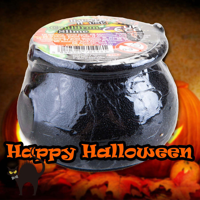 Halloween Cauldron Slime Pot Halloween Party, Trick or Treat 70mm x 54mm Black