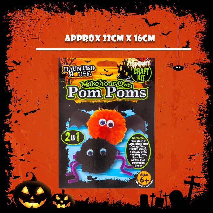 Halloween Pom Pom Craft Kit Halloween Party, Trick or Treat  MultiColour