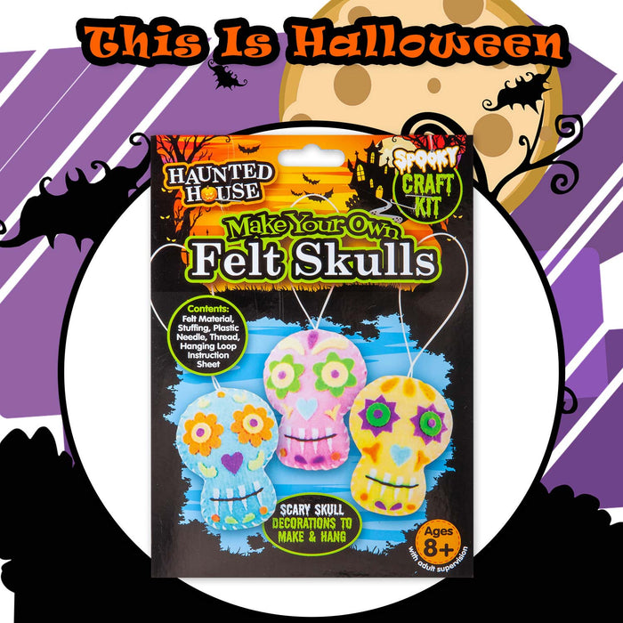 Halloween Skulls Felt Weaving Craft Kit Trick or Treat Party Multicolour